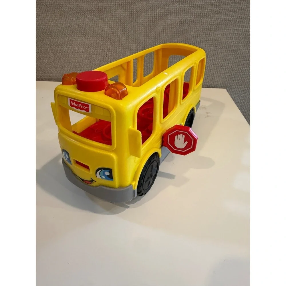Fisher-Price Little People Sit with Me School Bus Yellow Lights Sounds 2 Figures